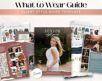 Senior Photography What to Wear Guide, Client Style Guide Template, Photographer Session Prep