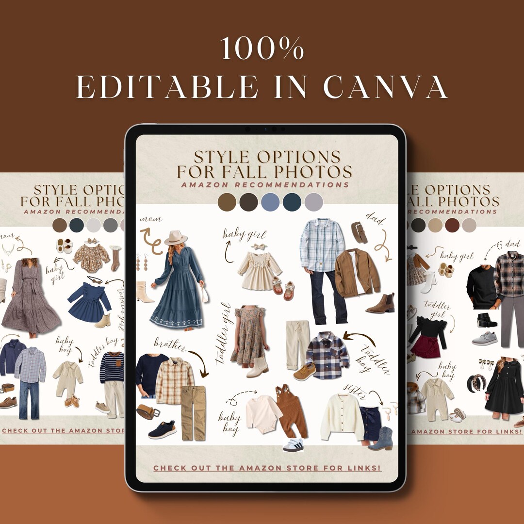 Photo Styling Guide Fall Family Photo Style Guide Bundle: Outfit Inspiration With Shopping ...