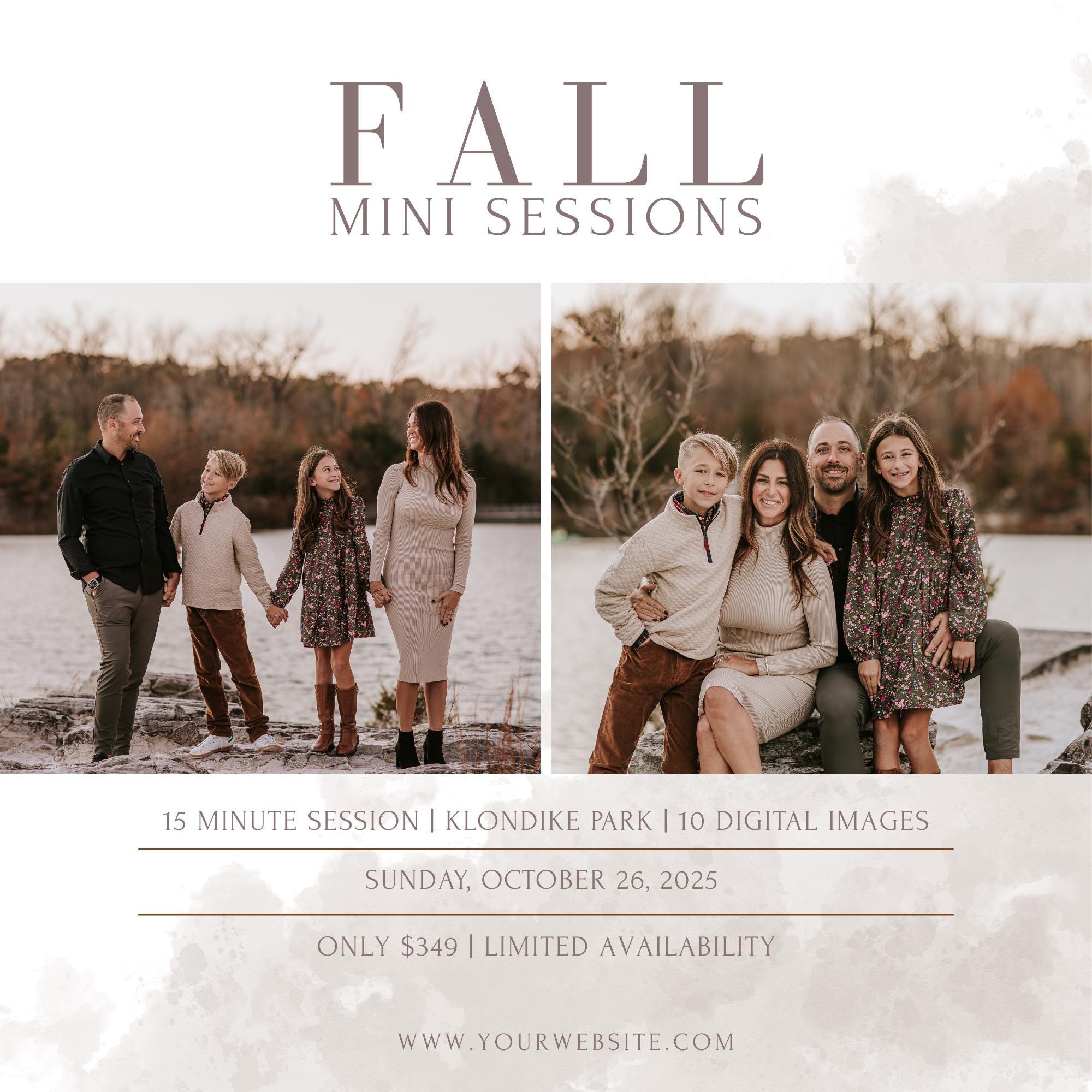 Fall Mini Session Template | Canva Photography Marketing Flyer | Autumn ...