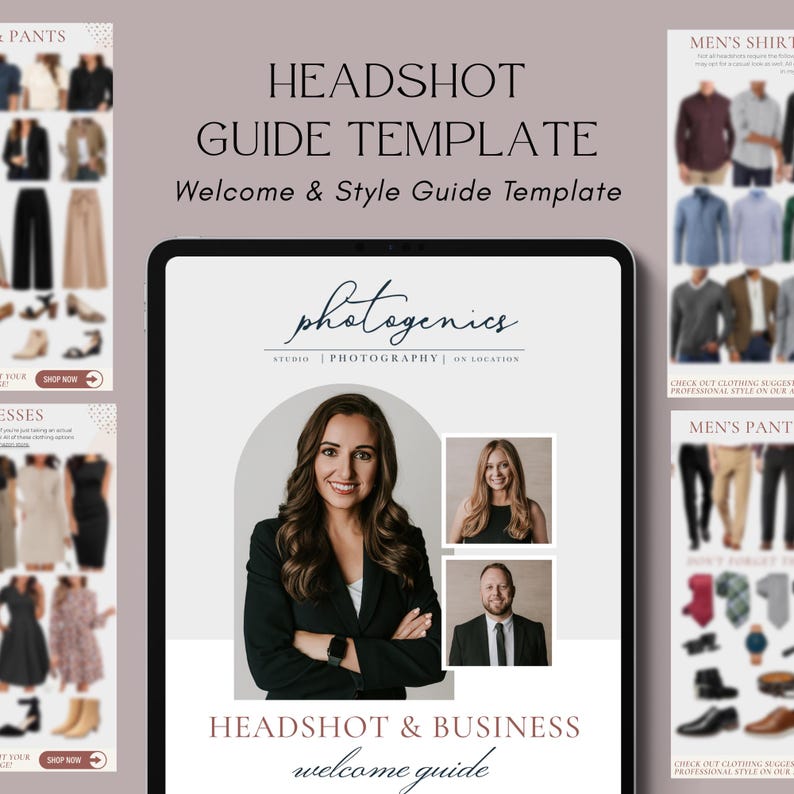 Headshot Client Guide Template: Customizable Photography Style Guide ...