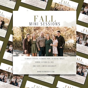 Fall Mini Session Template | Canva Photography Marketing Flyer | Autumn Family Photo Promo