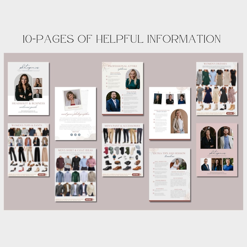 Headshot Client Guide Template: Customizable Photography Style Guide ...