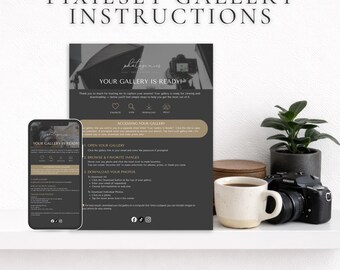 Pixieset Gallery Download Instructions, Photo Delivery Client Guide, Canva Template