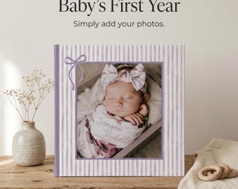 Personalized Baby Book Template | Custom Baby Photo Album | Editable Canva