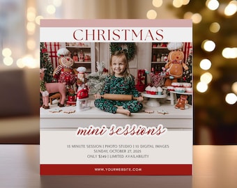 Christmas Minis Canva Template for Photographers | Holiday Photo Session Marketing Flyer