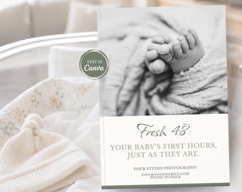 Newborn Photo Guide Template for Fresh 48 Sessions | Edit in Canva