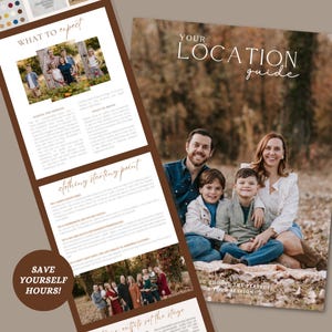 Photography Location Guide Template for Photographers | Photo Session Options | Editable in Canva