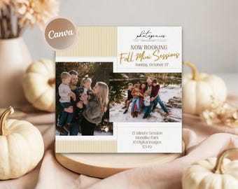 Fall Mini Session Photography Flyer | Canva Template for Photographers