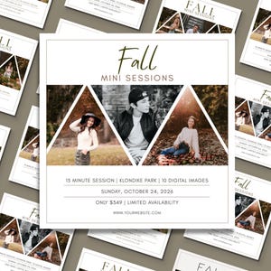 Fall Mini Sessions Promo Template | Editable Canva Flyer for Photographers