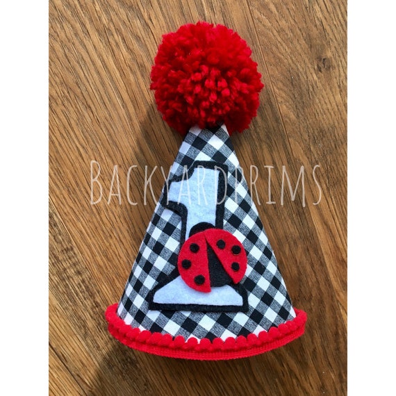 Ladybug Birthday hat, Ladybug party hat, Ladybug Birthday decorations, Girl Birthday party, party crown, 1st Birthday hat, photo props Il_570xn