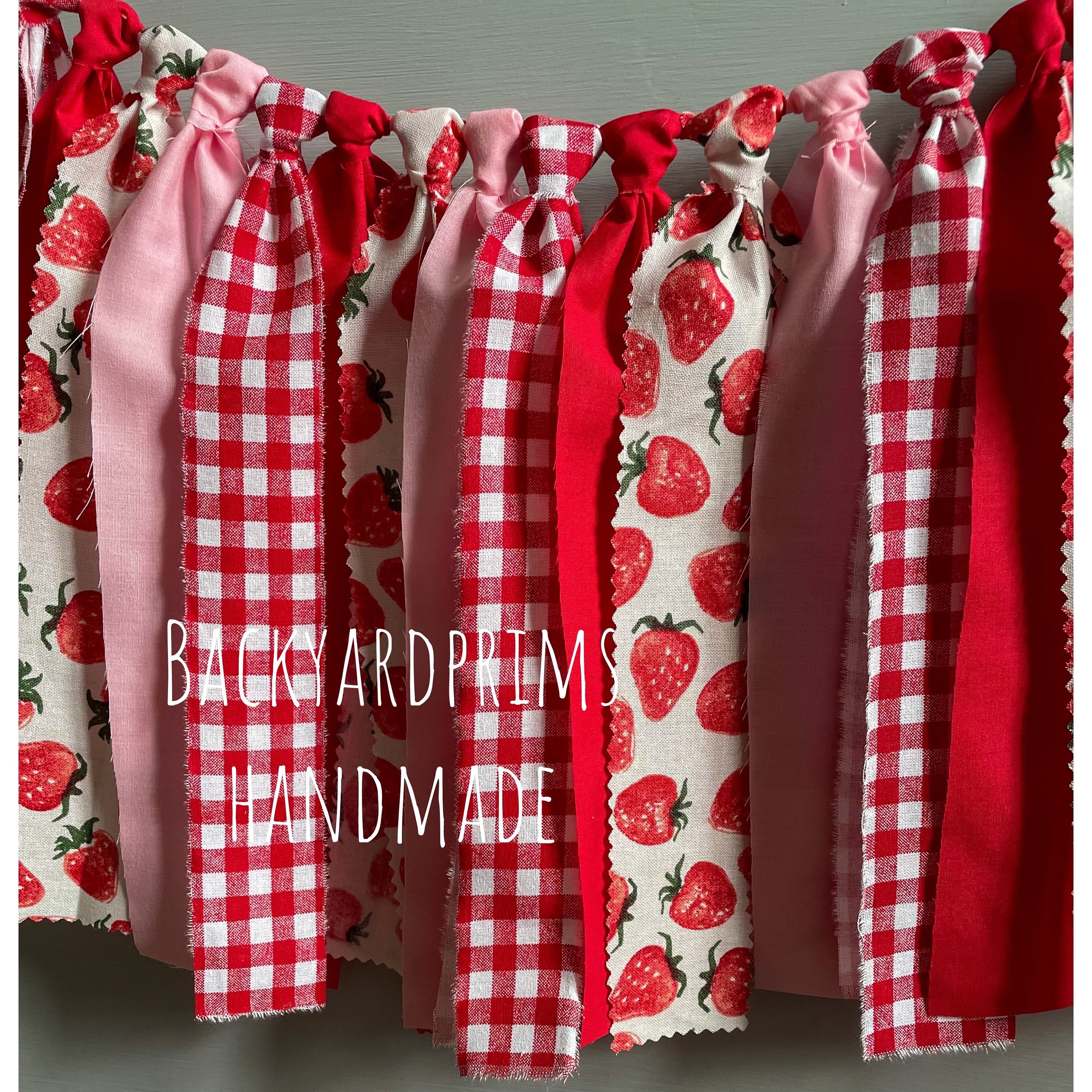 Berry 1st strawberry high chair banner- Berry Sweet baby shower decor- birthday gifts- strawberry fabric garland- Sweet ONE birthday banner