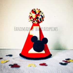 Kid’s Birthday party hat, party hat, Mickey party theme, 1st Birthday crown, handmade hat