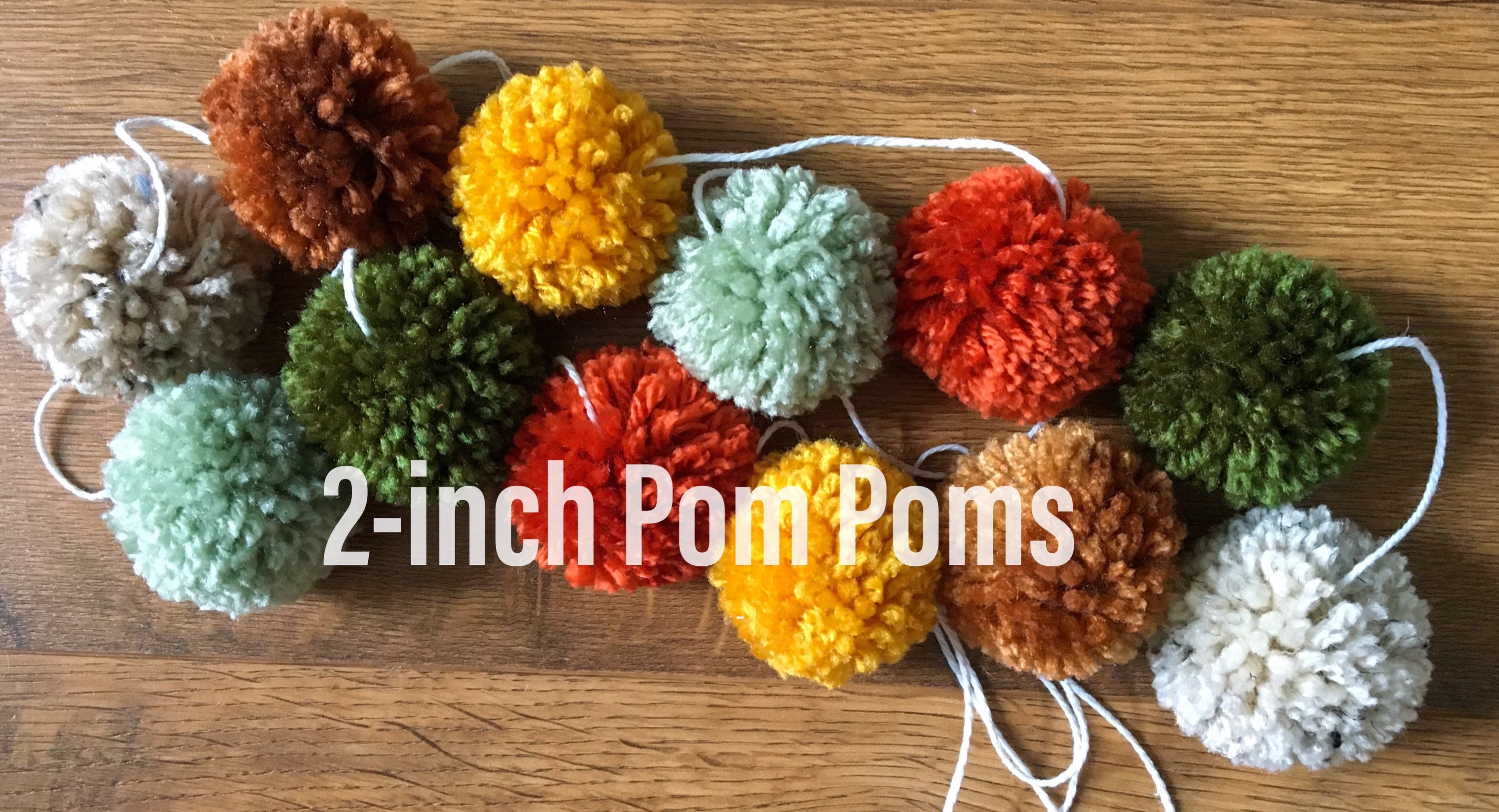 Fall Decor POM POM Garland 2inch Acrylic Yarn Pom Poms Etsy UK
