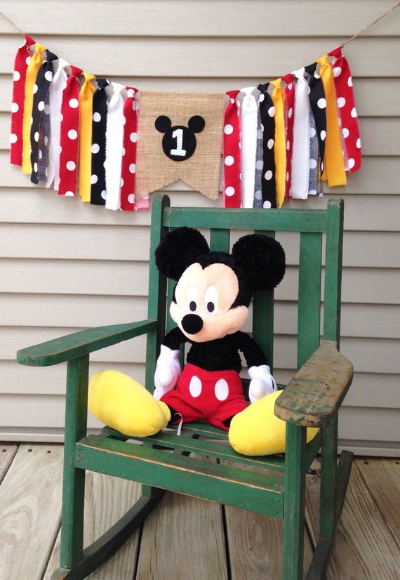 Sale, Mickey inspired party, Highchair banner, Birthday Banner, 1st birthday, photo prop, boy girl birthday, Christmas Birthday, I am ONE Il_570xn
