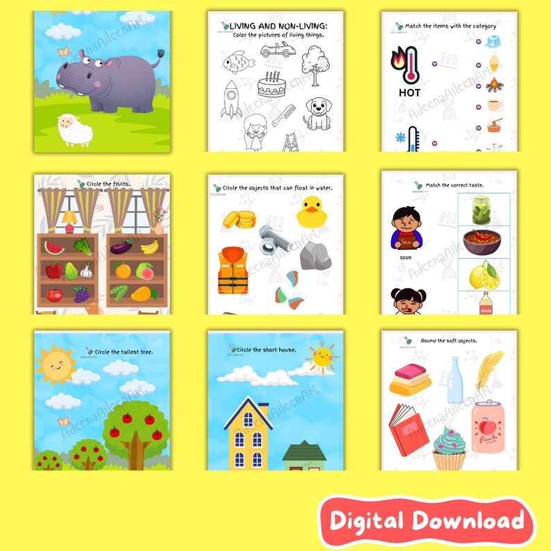 Busy Book Printable: Science Activity for Kindergarten preschool ...