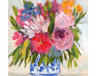 Bright Floral Art Print | Floral Art Print | Abstract Floral Art | Colorful Art | Feminine Art | Ginger Jar Art | Abstract Art Print