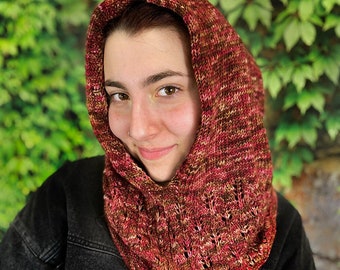 Knit Pattern @ Wonderland Yarns: Red's Hooded Cowl - DIGITAL PATTERN ONLY