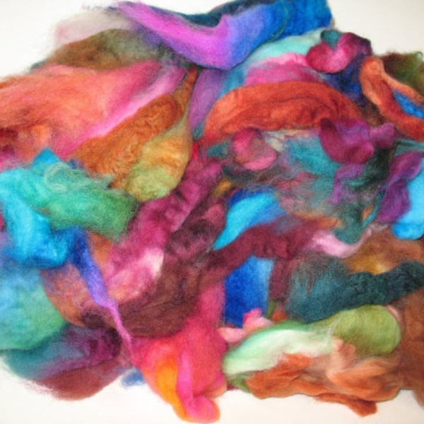 Wooly Crumbs- 1lb, hand-dyed wool fiber