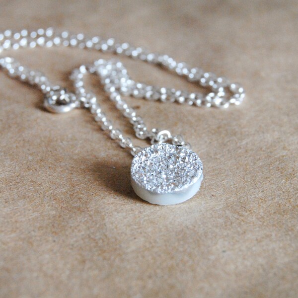 Silver Geode Pendant