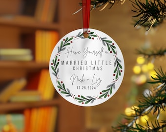 Custom Ornament Personalized Ornament 1st Christmas Married First Christmas Engaged Home Decor Gift to Bride Wedding Gift to Her Marriage