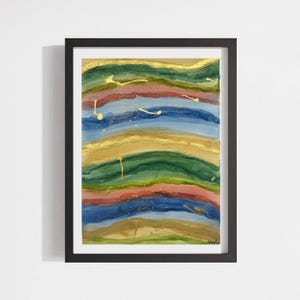 Original Abstract Watercolor Painting: Colorful Modern Art (9x12)