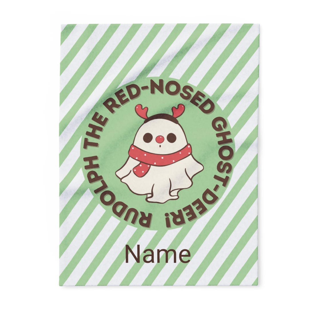 Personalized Rudolph Reindeer Ghost Fleece Blanket: Custom Holiday ...
