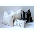 Black and White Mudcloth Lumbar Pillow Covers, Boho Lumbar Pillows 12x18 12x21 14x36
