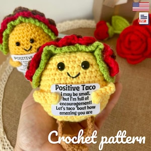 Positive Taco Häkelanleitung - Home Decor Tutorial - Emotional Support Taco - Englische Schritt-für-Schritt Fotoanleitung