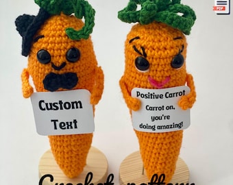 Positive Carrot Crochet Pattern - Beginner-Friendly, Digital Download - English PDF Pattern