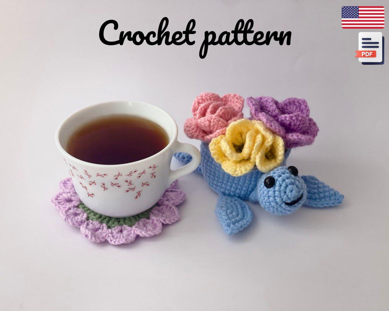 16 Turtle Coaster Crochet Patterns for Cute, Giftable Table Decor 13 Handmade Turtle-Rose Crochet Pattern: Create Charming