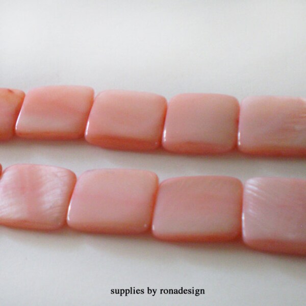 14mm Light Pink Square Shell Strand