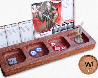 Boardgame custom token holder, resources cards and tiles | Gift for gamers | Elegant wooden modern tray, Game night accessory, full handmade