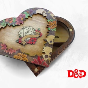 File svg, Dnd scatola dadi per ragazza, box porta dadi, carte incantesimo oggetti magici campagna dungeons dragons regalo per giocatrice d&d