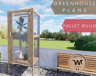 Pallet Greenhouse build plans diy, pallet woodworking, minimal wooden greenhouse for garden tutorial, reclaimed wood customizable greenhouse