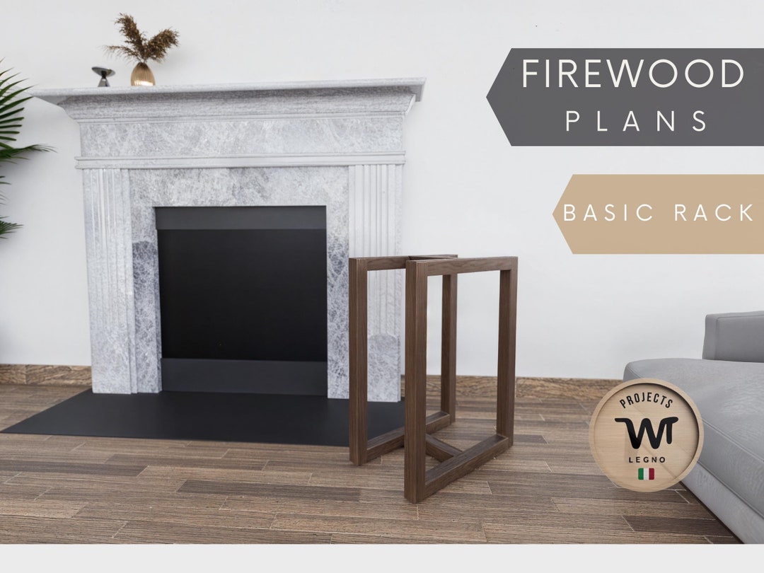 Modern Firewood Holder, Minimal Wooden Rack, Elegant Firewood Storage ...