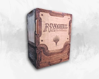 Magic card game box, file svg laser cut, MTG wooden poket box, small organizer, deck cover, card organizer, Magic wood box project, compact
