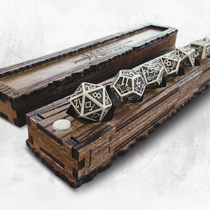 File svg Dnd Box dadi, scatola in legno economica per gdr, 4mm, regalo per DM, giocatore, d&d, pathfinder portadadi, laser cut, gdr rpg game