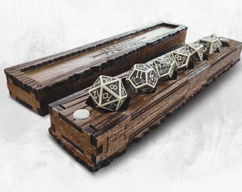 File svg DnD dice box, unique one set ded storage, dungeons & dragons economic minimal chest, wooden d20 kit , 4mm 4 mm chip, DM dice vault