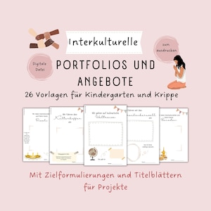 26 Intercultural portfolio pages for nurseries and daycare centers