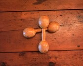 Vintage Barbells Set of 2 - 1920 39 s solid wood warm patina 1 Pound Weights