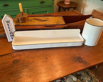 Farmhouse White & black 3 Piece Enamelware Home Decor