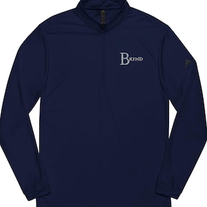 Adidas Embroidered Quarter Zip Pullover, Premium Athletic Pullover, Minimalist Adidas Sportswear Top, Performance Quarter Zip Sweater