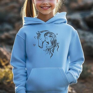 Youth Horse Hoodie, Equestrian Girls Gift, Horse Lover Jumper, Kids Equestrian Apparel, Horse Riding Sweatshirt, Youth Horse Sweatshirt