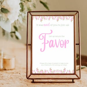 Wedding Favors Sign | Barbie Girl | Editable digital download template