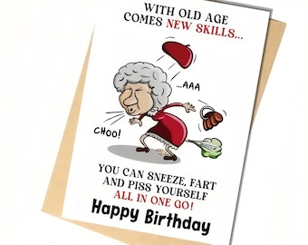 Humorous Birthday Card: Snarky Old Age Humor for Her