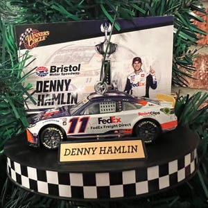 NASCAR #11 Denny Hamlin Bristol Winning Car Christmas Ornament! Purchase Supports Physical Education And Sports Programs!