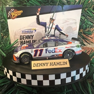 NASCAR #11 Denny Hamlin Kansas Winning Car Christmas Ornament! Purchase Supports Physical Education And Sports Programs!