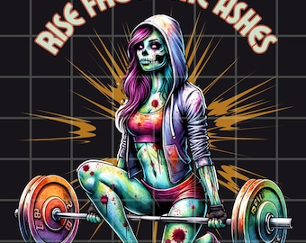 Gym Halloween png, zombie png pour chemise de sport, haltérophilie png, téléchargement numérique, sublimation de gym, fitness png, conception de chemise Zombie, clipart