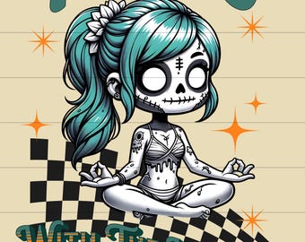 Yoga PNG, gym png, conception de chemise de gym, yoga girl png, téléchargement numérique, sublimation de gym, fitness png, conception de chemise zombie, clipart gym