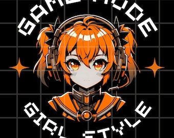 Cute Gamer Girl PNG pour sublimation, anime girl png, cadeaux gamer, conception de chemise gamer, art gamer, conception de sweat à capuche gamer girl, clipart anime